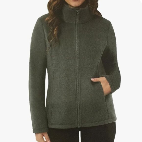 [NWOT] 32 Degree Heat Fleece Full Zip Long Sleeve Mock Neck Jacket - Picture 1 of 11
